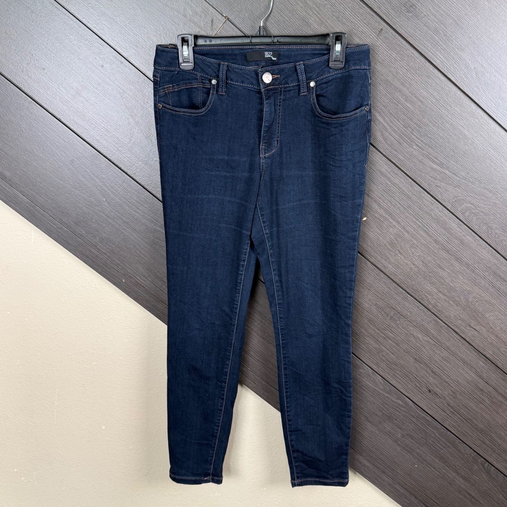 1822 Denim Women Skinny Jeans Size 10 Dark Wash Stretch Cropped Ankle
